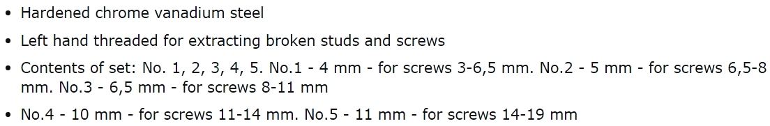 סט חולצי ברגים CK TOOLS 3062 TEXT